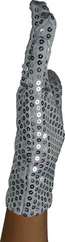 Adult's Right Handed Single Silver Sequin Glove Costume Accessory in Kuwait