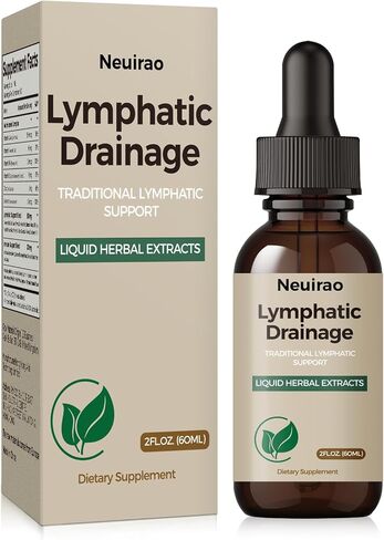 Lymphatic Drainage Drops, 20-in-1 Liposomal Lymphatic Support Drops for Immune & Circulation, Daily Wellness Formula with Dandelion, Echinacea, Cleavers, Burdock Root & Prickly Ash Bark, 2 FL OZ in Kuwait
