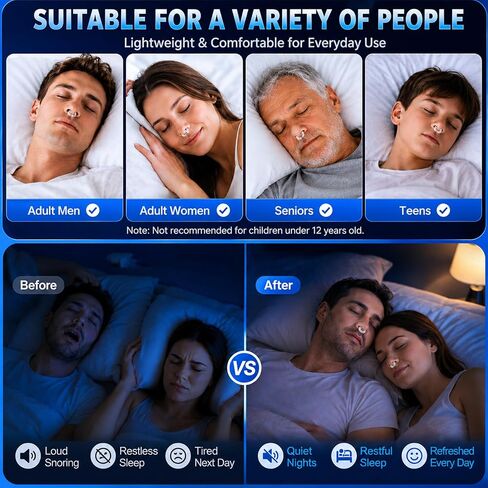 Nose Magnet for Breathing Nasal, Anti Snoring Devices for Deep Sleep, Effective Anti - Snoring Nose Clip for Men and Women(Clear, Pack of 8) in Kuwait