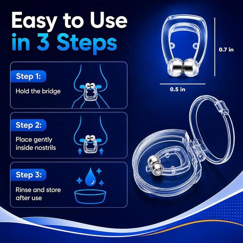 Nose Magnet for Breathing Nasal, Anti Snoring Devices for Deep Sleep, Effective Anti - Snoring Nose Clip for Men and Women(Clear, Pack of 8) in Kuwait