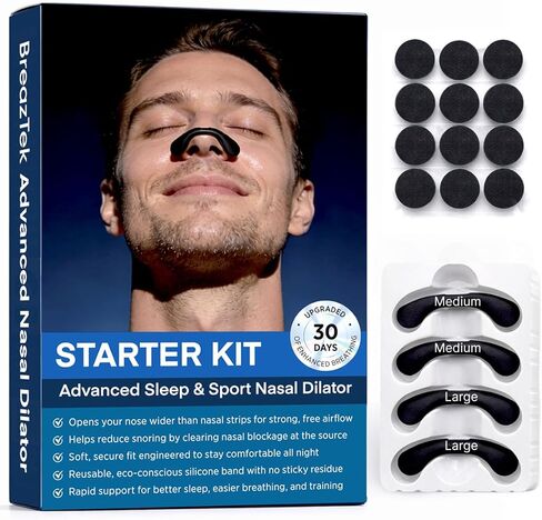 Premium Nasal Strips for Nighttime Sleep, Comfort-Fit Nose Strips with Skin-Friendly Adhesive for Men & Women (Black, Large) in Kuwait