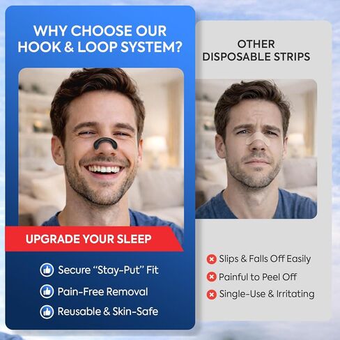 Premium Nasal Strips for Nighttime Sleep, Comfort-Fit Nose Strips with Skin-Friendly Adhesive for Men & Women (Black, Large) in Kuwait