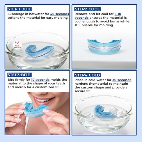 Anti Snore Mouthpiece - Anti Snoring Devices for Sleep - Adjustable Snoring Solution(Water Blue) in Kuwait