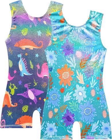 Gymnastics Leotards for Girls Sparkly Toddler Biketard Unitard Kids One Piece Tumbling Outfits in Saudi Arabia