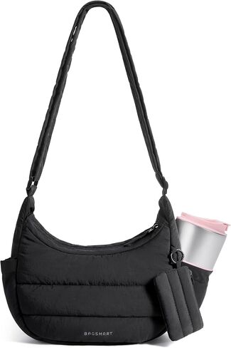 BAGSMART Crossbody Purses for Women with Adjustable Strap, Small Puffer Hobo Bags, Compact Fluffy Shoulder Handbags Pouch in Saudi Arabia