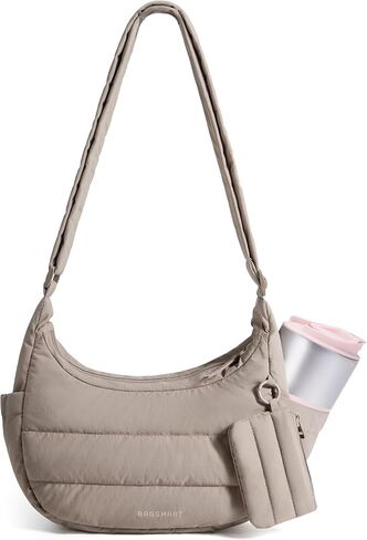 BAGSMART Crossbody Purses for Women with Adjustable Strap, Small Puffer Hobo Bags, Compact Fluffy Shoulder Handbags Pouch in Saudi Arabia