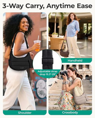 BAGSMART Crossbody Purses for Women with Adjustable Strap, Small Puffer Hobo Bags, Compact Fluffy Shoulder Handbags Pouch in Saudi Arabia