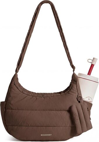 BAGSMART Crossbody Purses for Women with Adjustable Strap, Small Puffer Hobo Bags, Compact Fluffy Shoulder Handbags Pouch in Saudi Arabia