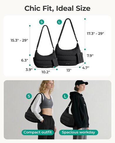 BAGSMART Crossbody Purses for Women with Adjustable Strap, Small Puffer Hobo Bags, Compact Fluffy Shoulder Handbags Pouch in Saudi Arabia