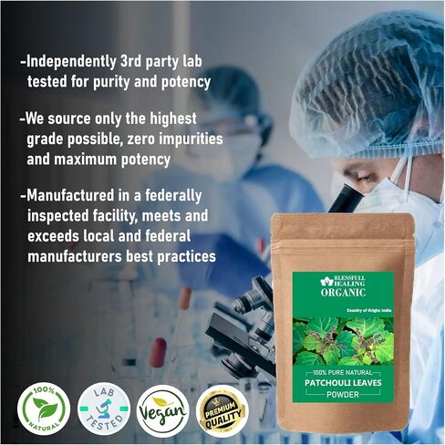 Blessfull Healing Organic Patchouli Leaves Powder 100% Pure Natural 100 Gram / 3.52 oz in Saudi Arabia