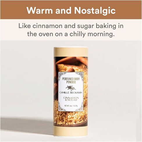Camille Beckman Cinnamon & Sugar Scented Talc-Free Body Powder, Perfumed Body Powder, 4 Ounce in Saudi Arabia