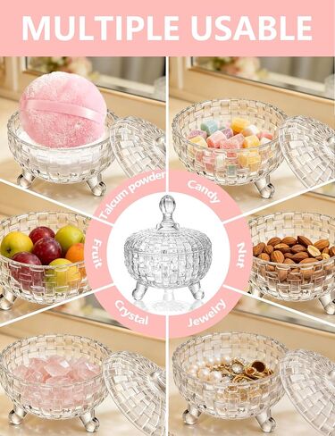 Body Powder Puff and Container, 5.9" Empty Bady Powder Container for Women Loose Dusting Powder, 5.12" Extra-Large Soft Velour Washable Reusable Powder-Puffs in Kuwait