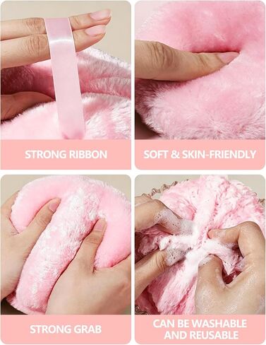 Body Powder Puff and Container, 5.9" Empty Bady Powder Container for Women Loose Dusting Powder, 5.12" Extra-Large Soft Velour Washable Reusable Powder-Puffs in Kuwait