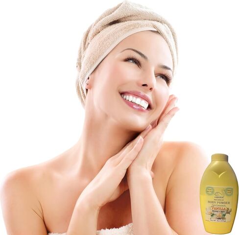 Eleganceinlife Pure Cornstarch Absorbent Body Powder - 100% Talc-Free with Vanilla Scent, 8 oz in Saudi Arabia