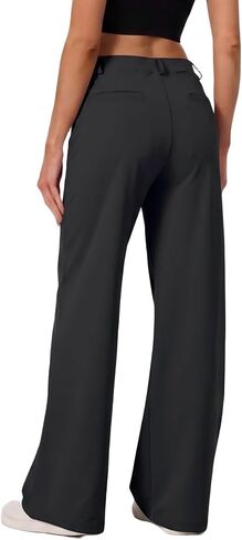 Women's Wide Leg Dress Pants Work Slacks Trousers Pull on Dressy Casual Petite/Regular/Tall/Extra Tall in Saudi Arabia