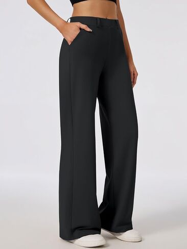 Women's Wide Leg Dress Pants Work Slacks Trousers Pull on Dressy Casual Petite/Regular/Tall/Extra Tall in Saudi Arabia