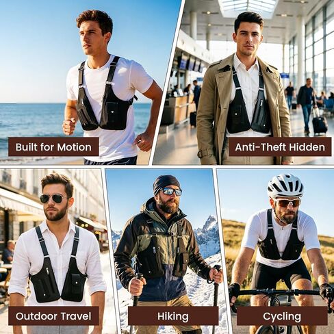 Double Shoulder Armpit Bag for Men, Anti-Theft Underarm Wallet with Adjustable Strap, Hidden Pocket, Shoulder Bag for Men for Travel & Daily in Kuwait