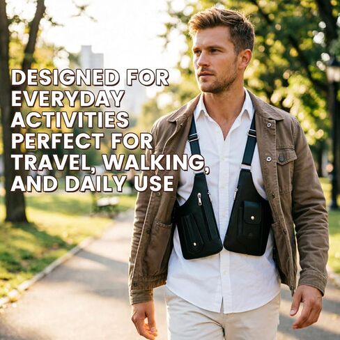 Double Shoulder Armpit Bag for Men, Anti-Theft Underarm Wallet with Adjustable Strap, Hidden Pocket, Shoulder Bag for Men for Travel & Daily in Kuwait