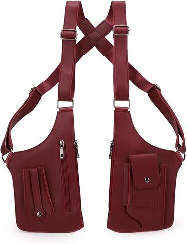 FANNING511 Double Shoulder Armpit Bag for Men Underarm Bag Multi Pocket Underarm Shoulder Bag in Kuwait