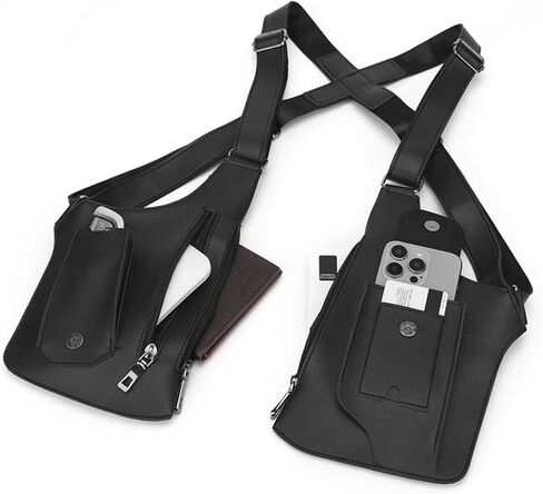 FANNING511 Double Shoulder Armpit Bag for Men Underarm Bag Multi Pocket Underarm Shoulder Bag in Kuwait