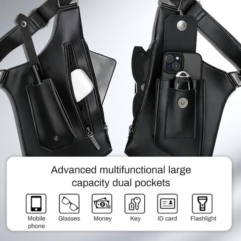 FANNING511 Double Shoulder Armpit Bag for Men Underarm Bag Multi Pocket Underarm Shoulder Bag in Kuwait