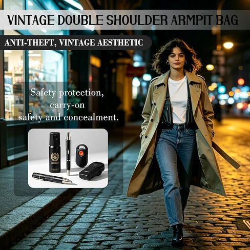 FANNING511 Double Shoulder Armpit Bag for Men Underarm Bag Multi Pocket Underarm Shoulder Bag in Kuwait