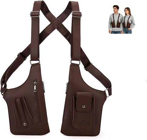 FANNING511 Double Shoulder Armpit Bag for Men Underarm Bag Multi Pocket Underarm Shoulder Bag in Kuwait