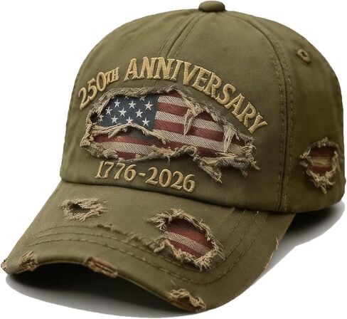 250 Anniversary USA Hat, Distressed Embroidered Casual USA Baseball Cap Retro Patriotic Adjustable Cap for Men Women in Saudi Arabia