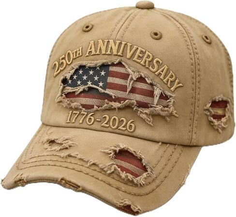 250 Anniversary USA Hat, Distressed Embroidered Casual USA Baseball Cap Retro Patriotic Adjustable Cap for Men Women in Saudi Arabia