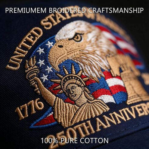 250 Anniversary USA Hat, Embroidered America 250th Anniversary Hat 1776-2026, Patriot Baseball Cap for Men Women in Saudi Arabia