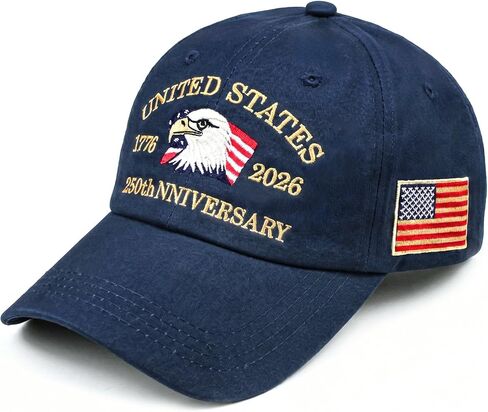 250 Anniversary USA Hat, Embroidered America 250th Anniversary Hat 1776-2026, Patriot Baseball Cap for Men Women in Saudi Arabia
