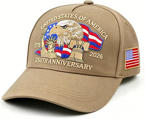 250 Anniversary USA Hat, Embroidered America 250th Anniversary Hat 1776-2026, Patriot Baseball Cap for Men Women in Saudi Arabia