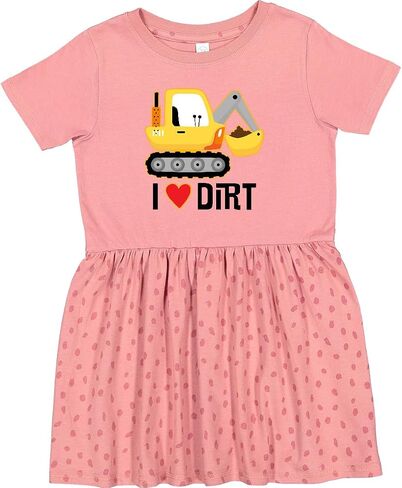 inktastic Construction Truck I Love Dirt Toddler Dress in Kuwait