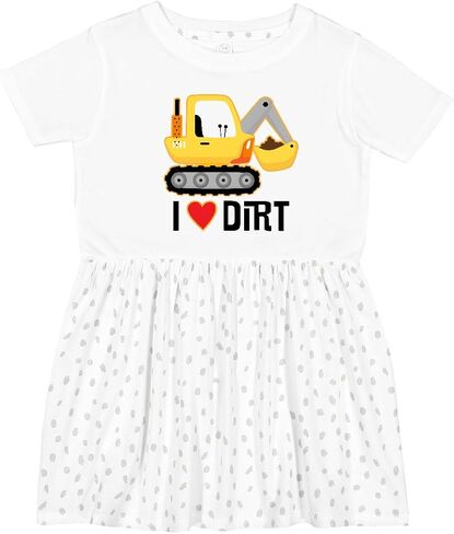 inktastic Construction Truck I Love Dirt Toddler Dress in Kuwait