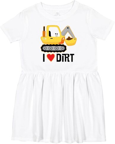 inktastic Construction Truck I Love Dirt Toddler Dress in Kuwait