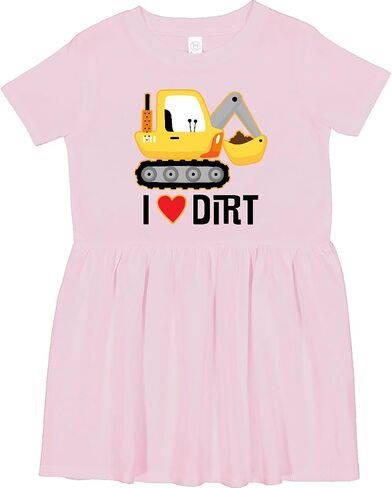 inktastic Construction Truck I Love Dirt Toddler Dress in Kuwait