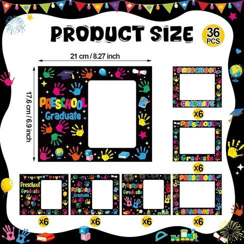 Kathfly 36 قطعة من إطارات صور التخرج لرياض الأطفال 2026 Prek Prek Preschool Grad إطار صور مقاس 3.3 × 4.9 بوصة هدايا تخرج تهنئة لمستلزمات المدرسة في الفصل الدراسي (خريج مرحلة ما قبل المدرسة) in Kuwait