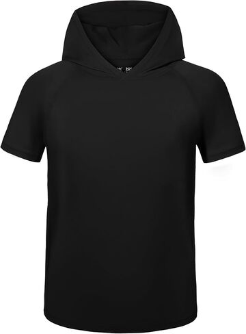 Roadbox Boys Short Sleeve Hoodie, Athletic Quick Dry Hooded T Shirts, Lightweight Youth Pullover Sweatshirt for Workout Sport in Saudi Arabia