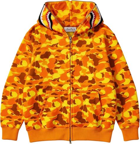 Complete Size Range Unisex Shark Hoodie Shark Jacket Camo, Full Zip, Cotton Adult Sweatshirt for Young Boy&Girl in Kuwait