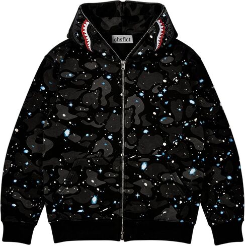Complete Size Range Unisex Shark Hoodie Shark Jacket Camo, Full Zip, Cotton Adult Sweatshirt for Young Boy&Girl in Kuwait
