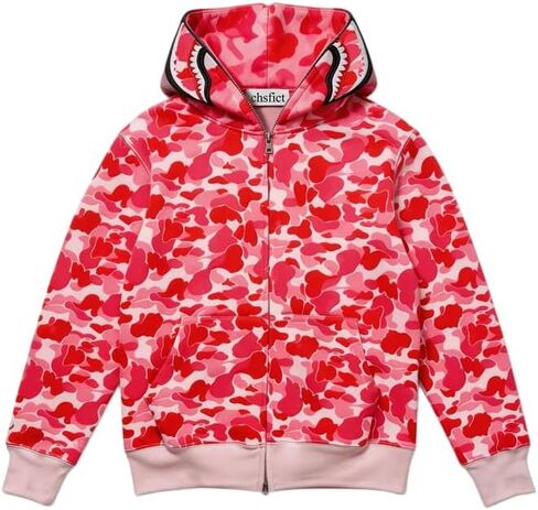 Complete Size Range Unisex Shark Hoodie Shark Jacket Camo, Full Zip, Cotton Adult Sweatshirt for Young Boy&Girl in Kuwait