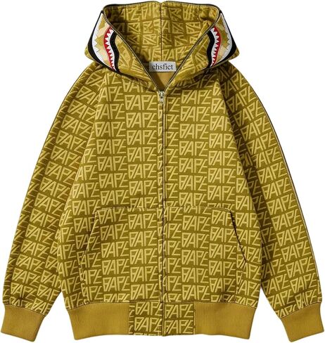 Complete Size Range Unisex Shark Hoodie Shark Jacket Camo, Full Zip, Cotton Adult Sweatshirt for Young Boy&Girl in Kuwait