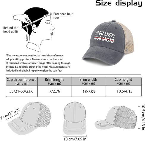 to Do List Your Mom Hat for Mens Fashion Denim Hats for Womens AllBlack Cap Vintage Unique Gifts for New Driver in Saudi Arabia