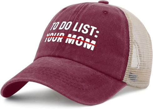 to Do List Your Mom Hat for Mens Fashion Denim Hats for Womens AllBlack Cap Vintage Unique Gifts for New Driver in Saudi Arabia