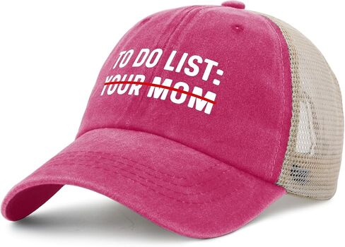 to Do List Your Mom Hat for Mens Fashion Denim Hats for Womens AllBlack Cap Vintage Unique Gifts for New Driver in Saudi Arabia