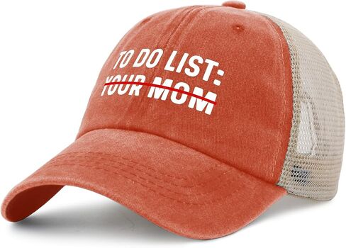 to Do List Your Mom Hat for Mens Fashion Denim Hats for Womens AllBlack Cap Vintage Unique Gifts for New Driver in Saudi Arabia
