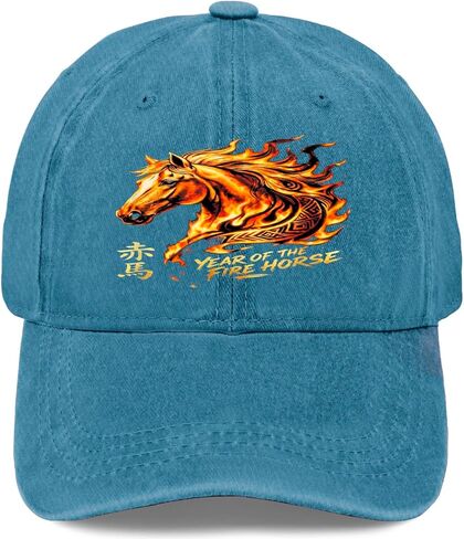 Chinese 2026 Year of The Fire Horse Zodiac Hats for Men Soft Washed in Kuwait