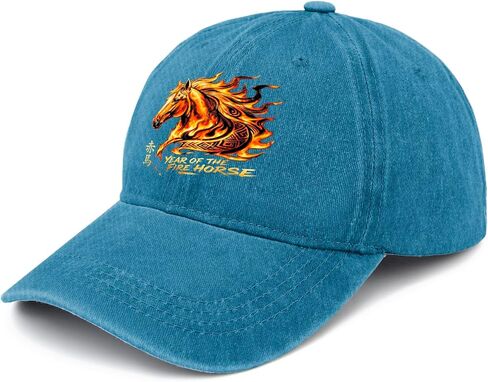 Chinese 2026 Year of The Fire Horse Zodiac Hats for Men Soft Washed in Kuwait