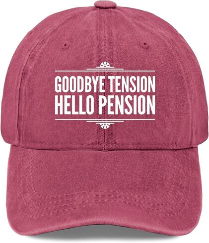 Retired Goodbye Tension Hello Pension Hats for Men Aesthetic Washed Distressed in Saudi Arabia