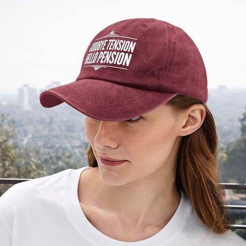 Retired Goodbye Tension Hello Pension Hats for Men Aesthetic Washed Distressed in Saudi Arabia